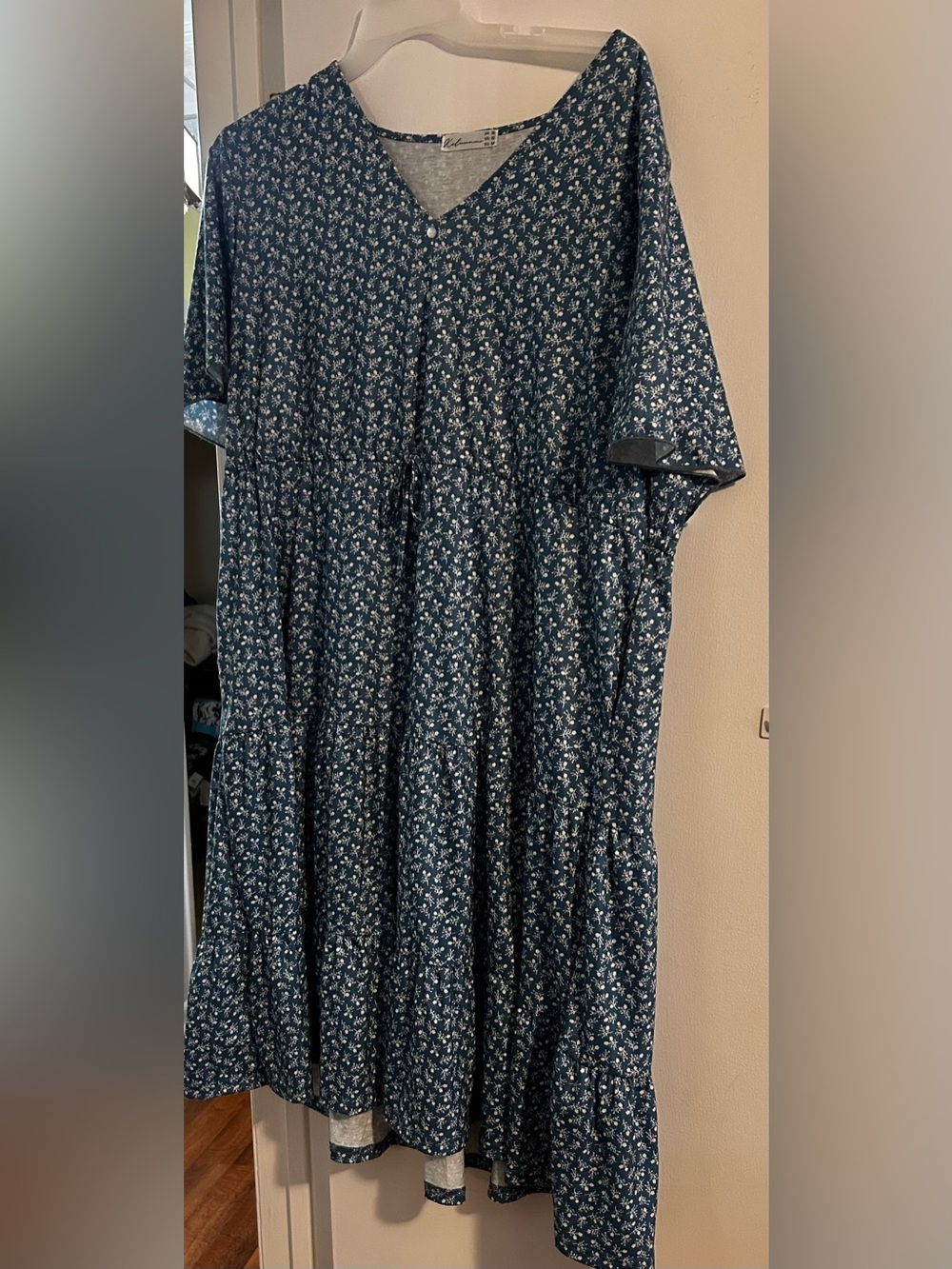 Blue Floral Tiered Dress - Picture 2 of 7